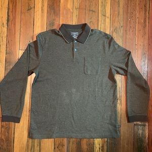 Brown Van Heusen Long Sleeve Collared Shirt - L